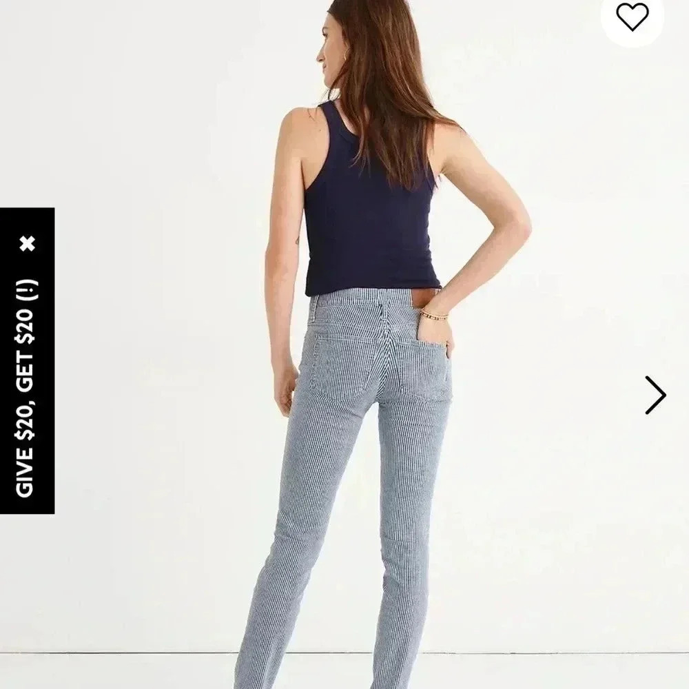 Madewell 9" Mid-Rise Skinny Jeans in Piper Stripe (Size 28 - Picture 4 of 13